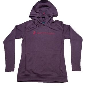 Peak Performance Pulse‎ Hoodie Womens Small Burgundy Maroon Pocket Sweatshirt